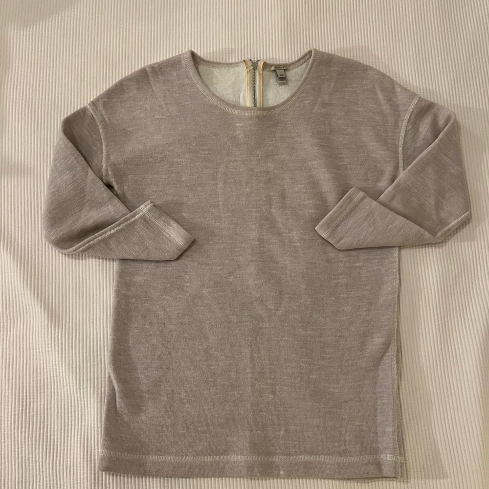 NY Closet Sale! J.Crew Women's 3/4 Sleeve Pullover Back Zipper Sweater